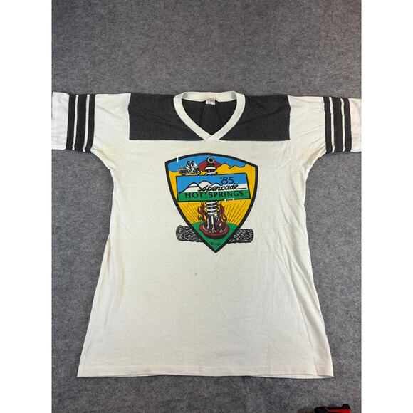 Vintage Other - Vintage 80s Aspencade Hot Springs Ark Graphic T Shirt Mens Large White Black